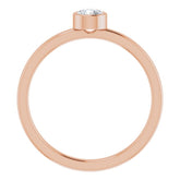 14K Rose 4 mm Natural White Sapphire Ring